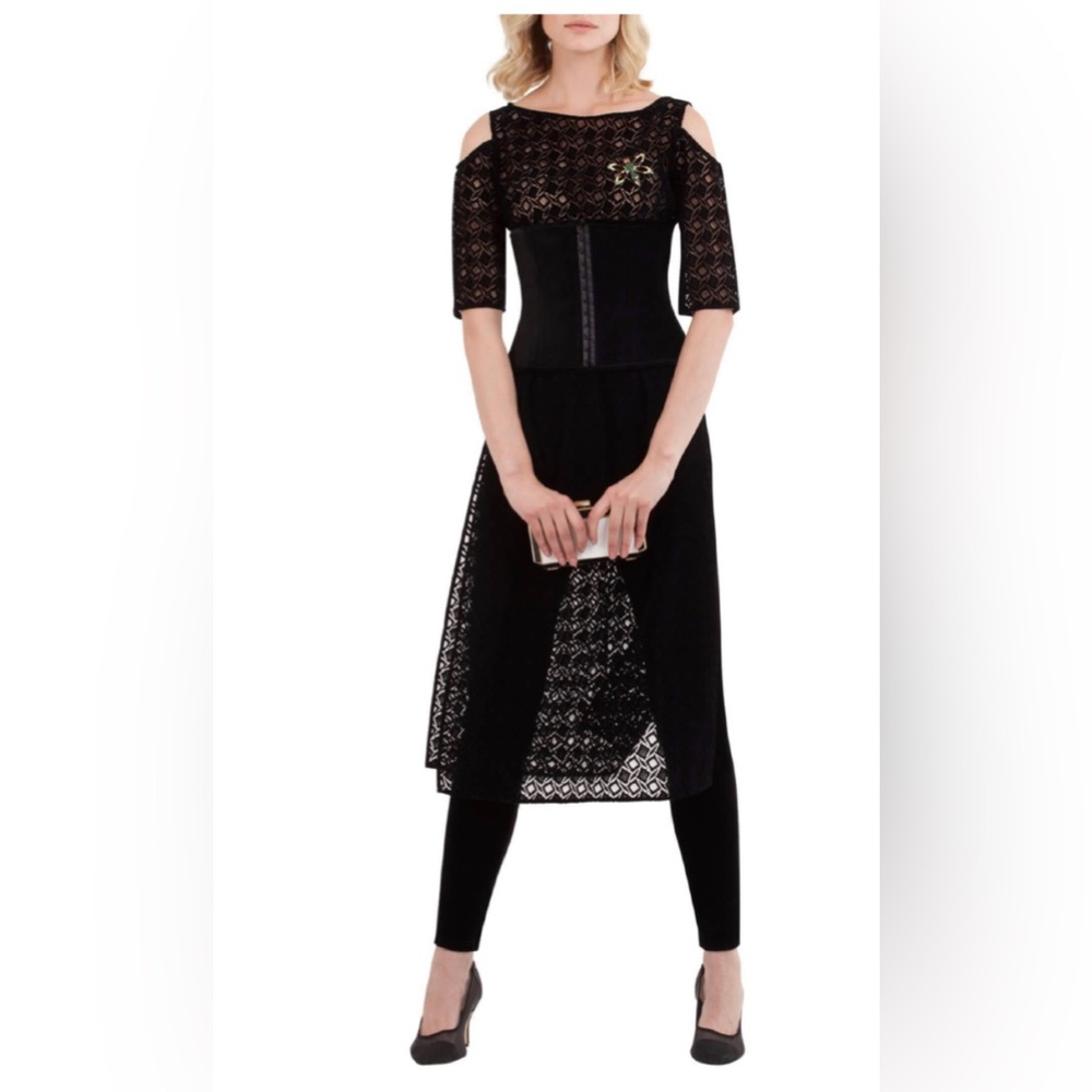 NWT Designer Anne Fontaine Black Elinor dress, European Size 38